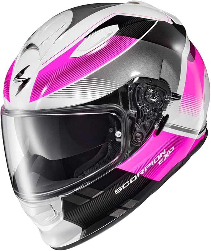 ScorpionEXO Ryzer Full Face Motorcycle Helmet with Pinlock Ready Shield with Integrated Speaker Pockets DOT ECE Approved Edge (Pink - Medium)