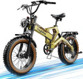 2000W/3000W Peak Motor Electric Bike for Adults, 48V/52V 25AH/30AH Battery Full Suspension Foldable Ebike, 20"x4.0" Fat Tires 35MPH Dirt Bike, 100/120 Miles Hydraulic Brake Magnesium Alloy Motorcycle