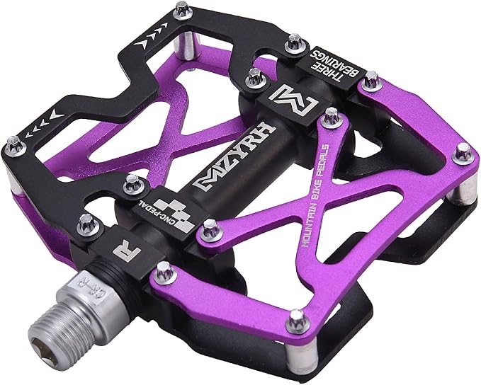 MZYRH Mountain Bike Pedals, Ultra Strong Colorful CNC Machined 9/16" Cycling Sealed 3 Bearing Pedals
