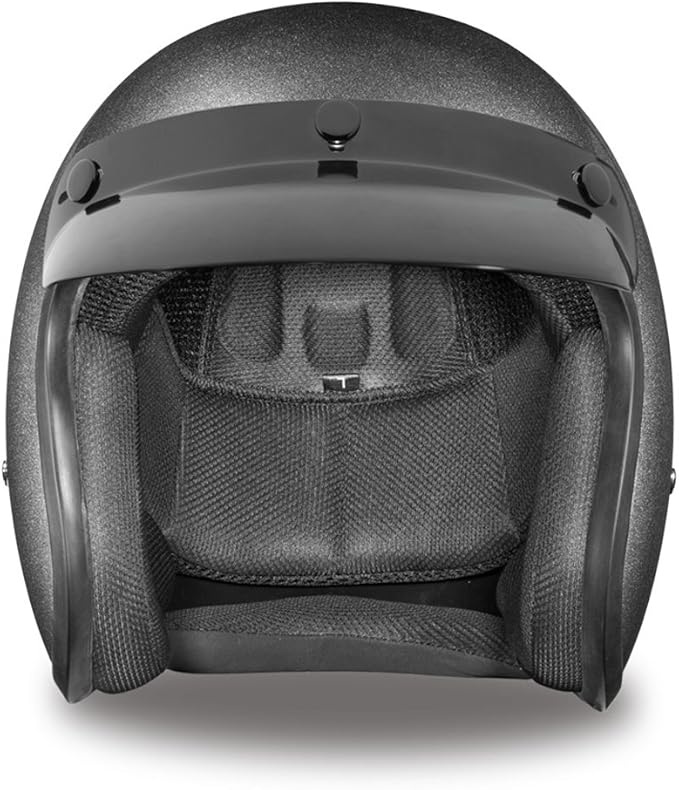 Daytona Helmets Retro 3/4 Open Face Motorcycle Helmet - Vintage Style, DOT Approved Helmet for Men & Women, Lightweight, Adjustable Fit, Removable Visor - Bike, Moped, Chopper, Scooter Helmet