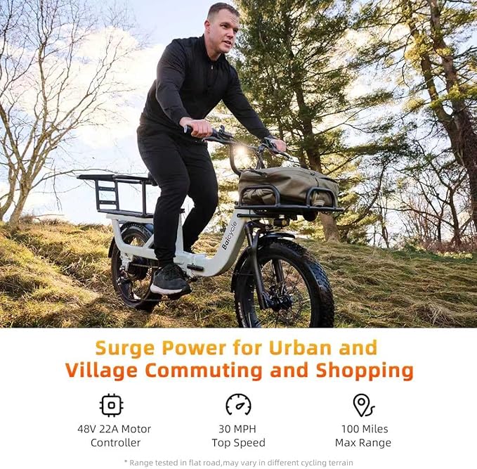 Upgraded Electric Bikes for Adults with 750W/1500W Peak Motor 20" Fat Tire E Bike with 28 MPH 90 Miles Max Range 48V Removable Battery EBike Electric Bicycle Commuter Ebikes