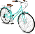 MICARGI 24/26 Inch Adult Cruiser Bicycle Hybrid Bike 1/7 Speeds Commuter Bike for Women, Men, Seniors,Step-Through or Step-Over Bike Steel Frame Multi Colors Style
