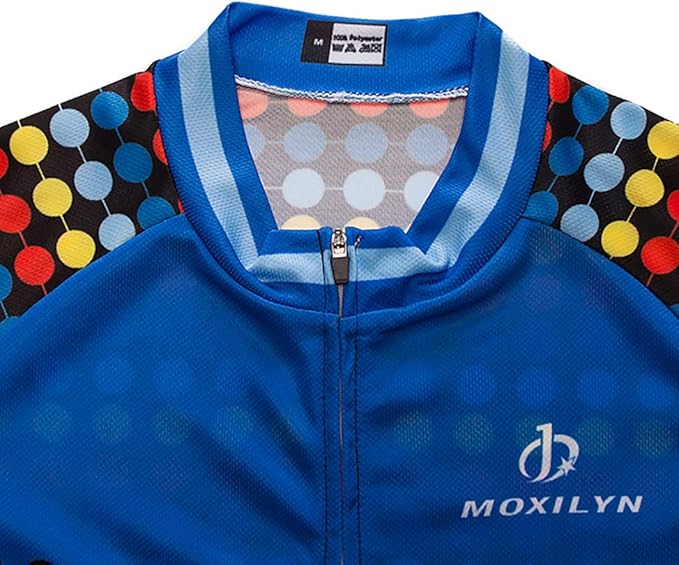 MOXILYN Men's Cycling Jersey Full Zip Riding Clothing Mountain Bike Tops Quick Dry - Bike Shirts