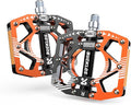 BUCKLOS MTB Bike Flat Pedals with Reflectors,Large Platform Mountain Non Slip CNC Aluminum Alloy Bicycle Pedals Sealed Bearing 9/16" Adult