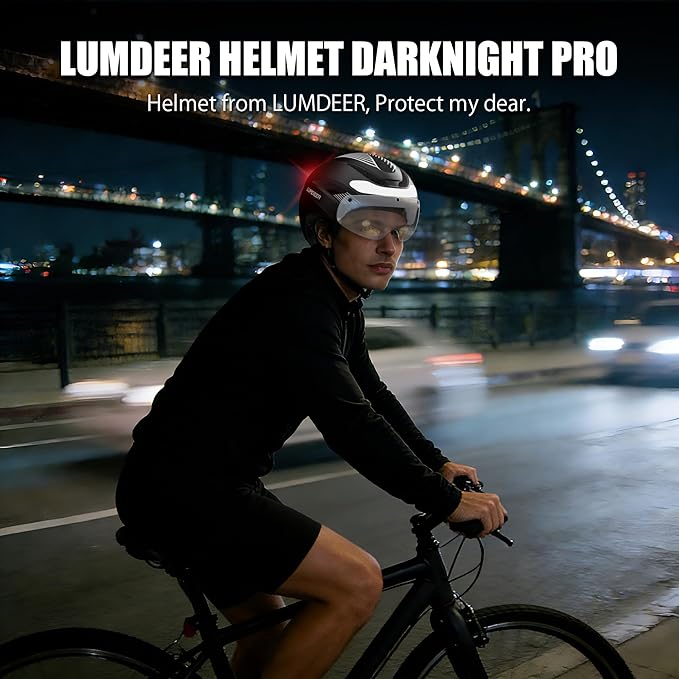 LUMDEER Smart E-bike Helmet with Remote Controlled Turn Signals, Electric Scooter Helmet for Adults with Front & Rear LED Lights, Bike Helmet with Photochromic Visor & Auto Brake Light for Men & Women