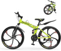 Betterland 26 Inch Adult Folding Mountain Bike, 21 Speeds Full Suspension Foldable Bikes, Dual Disc Brake, High Carbon Steel Frame Bicycle for Men Women