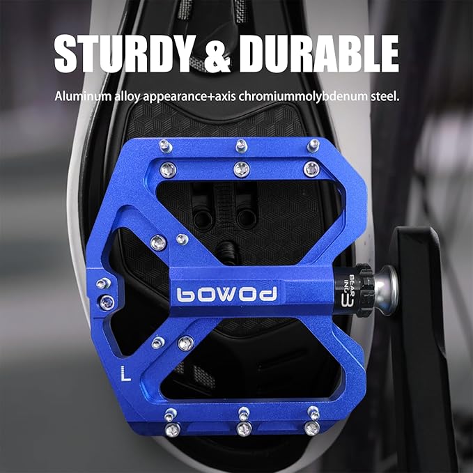 Bike Pedals 9/16" Lightweight Non-Slip Bicycle Platform Pedals - Fits Most Adult Bikes & Mountain Bikes &MTB, Road Bikes and Slip-Resistant Design