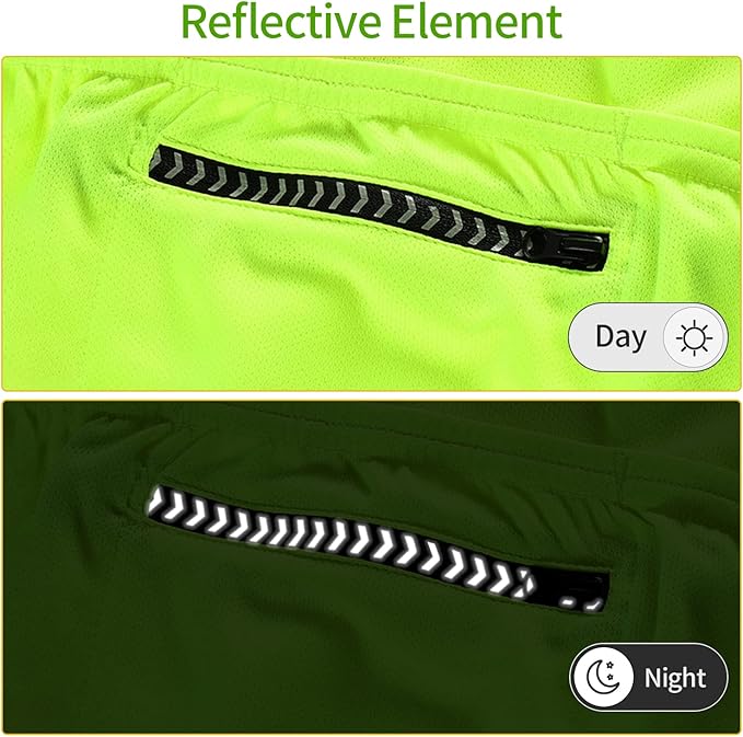 BERGRISAR Men's Basic Cycling Jerseys Short Sleeves Mountain Bike Bicycle Shirt Zipper Pockets