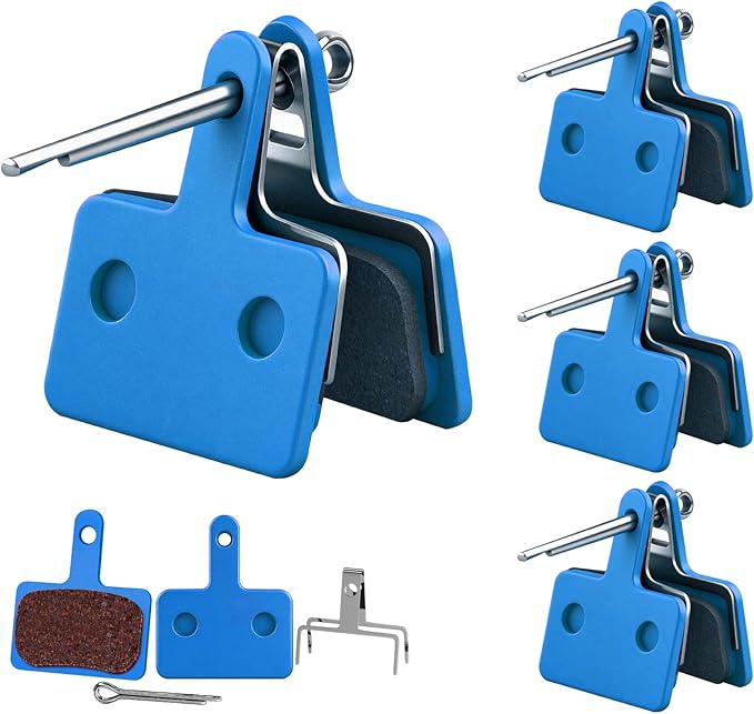 4 Pairs Bike Brake Pads, Disc Brake Pads (Resin,Semi-Metallic) for Mountain Bike Disc Brakes, Bicycle Brake Pads Compatible with TRP Tektro Shimano Deore Br Ebike Brake Pads