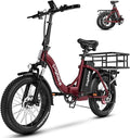 1000W Folding Electric Bike,48V 20AH Removable Battery E Bike,30+MPH,80 Miles Max Range Electric Bike for Adults,20" Fat Tire Foldable ebike,Adult Electric Bicycle for Commute Beach Snow