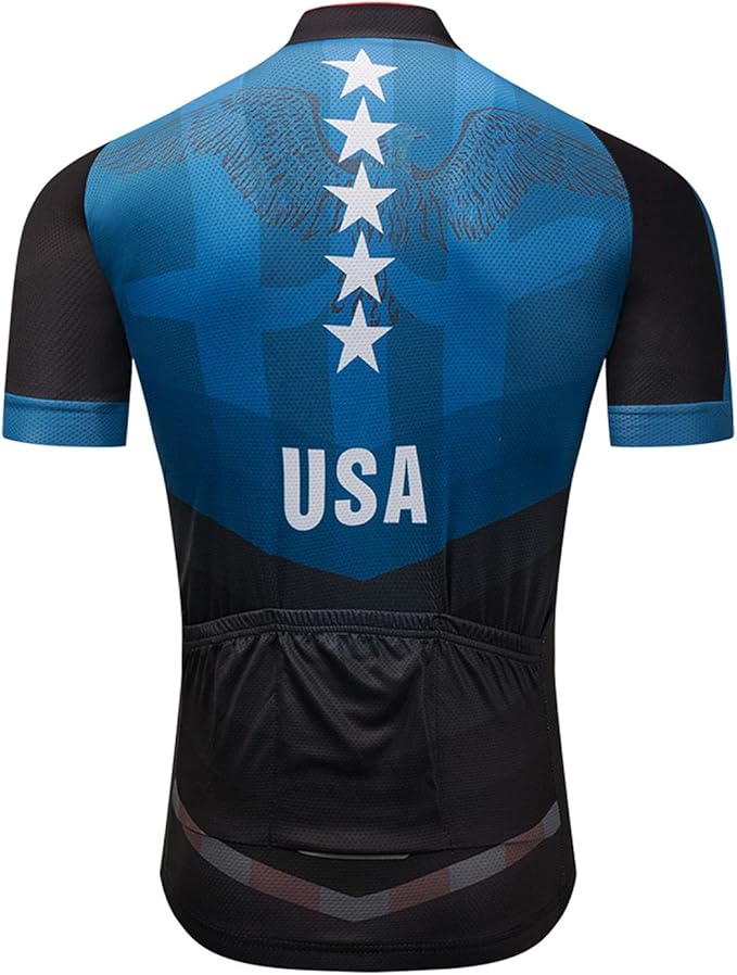 Cycling Jerseys Men Bicycle Short Sleeve Summer Shirt Bike Biking Tops Riding Clothing Flag