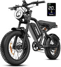 Electric Dirt Bike for Adults - Peak 1500W/3000W Electric Bikes, 48V/52V 15.6Ah/25Ah/40Ah, 50-100 Mile Range(PAS Mode), 16/20 Inch All-Terrain Fat Tire Motorcycle
