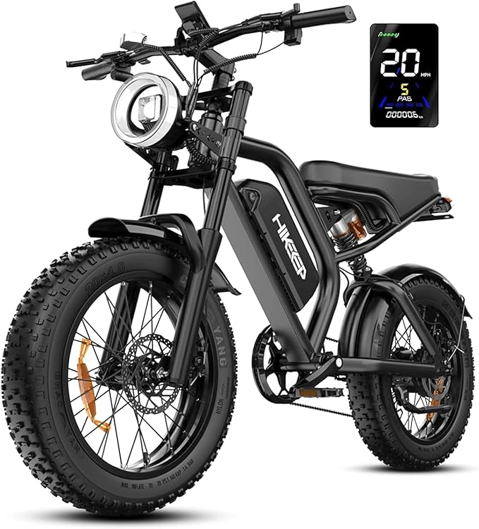 Electric Dirt Bike for Adults - Peak 1500W/3000W Electric Bikes, 48V/52V 15.6Ah/25Ah/40Ah, 50-100 Mile Range(PAS Mode), 16/20 Inch All-Terrain Fat Tire Motorcycle