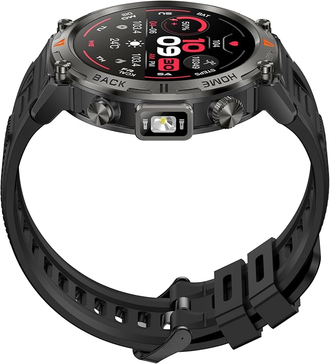 Military Smart Watches for Men Built-in GPS with LED Flashlight Compass, 3ATM Waterproof Rugged Tactical Smartwatch with Text and Call, 1.45" HD Fitness Tracker with HR SPO2 Monitor for iPhone Android