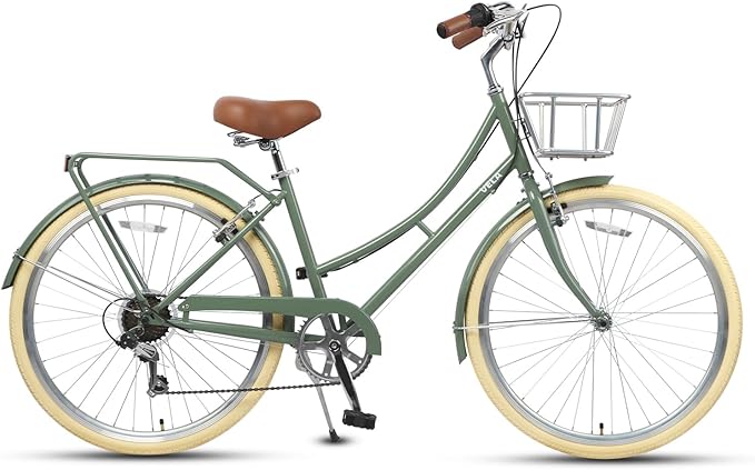 AVASTA Vela Hybrid Bike for Adult Women Female Lightweight Step Through 26 Inch High Tensile Steel Frame City Commuter Comfort Lady Bicycle, 6-Speed, Multiple Colors