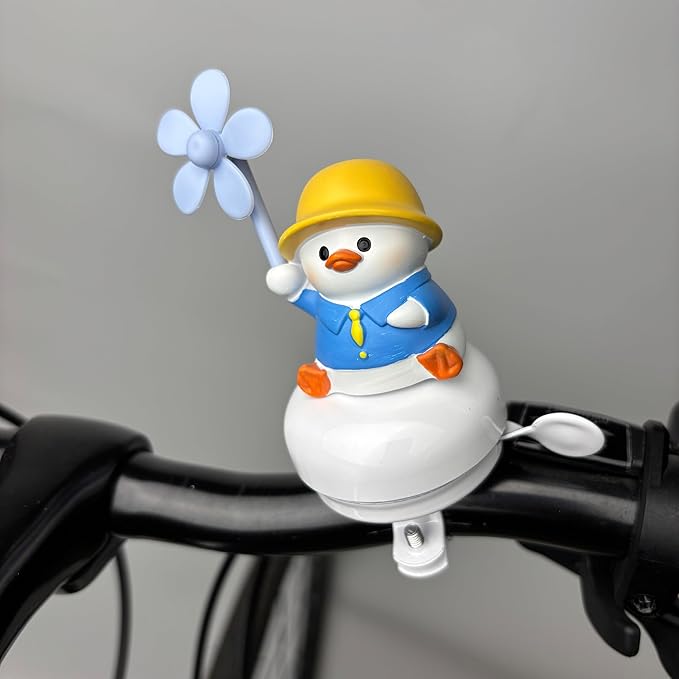 Duck Bike Bell with Wind Sponners -Classic Bike Bells and Beach Cruiser Mountain Bike Bells for Adults and Kids with Loud Ring Sound