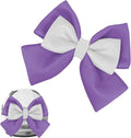 Bow Helmet Accessory, 8.07"x11.22" Stylish Motorcycle Helmet Bow Decoration for Women, Removable Cute Fashion Ribbon Bows Ornament for Motorcycle Scooter E-Bike Helmets (Purple+White)
