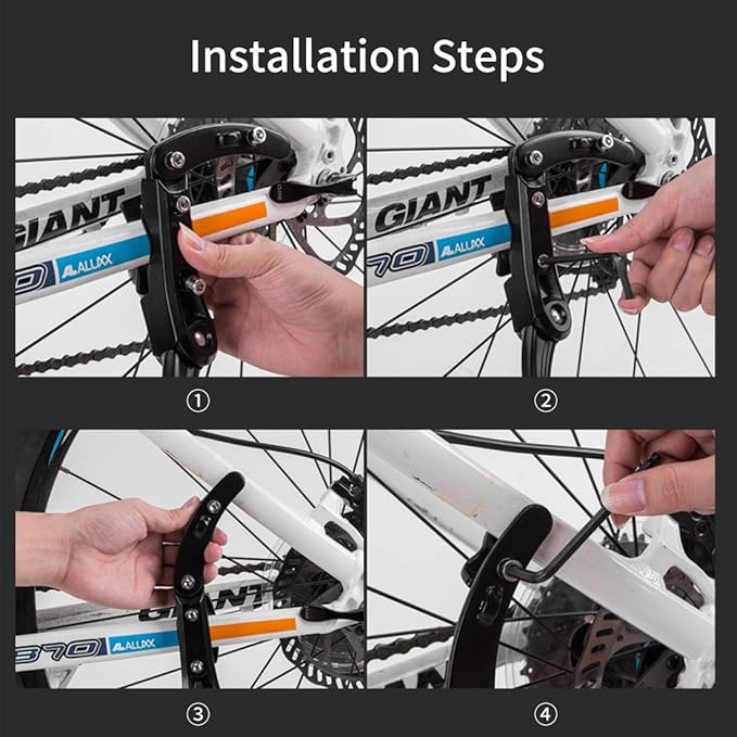 ROCKBROS Bike Kickstand for Mountain Bike Bicycle Kickstand Adults 24 inch to 28 inch Adjustable Bike Side Stand