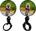 Upgraded Bike Mirror, 2 Pcs Bike Rear View Mirrors, Clear & 360° Adjustable View Bicycle Mirrors for Mountain & City Bikes, Bike Mirror Handlebar Mount (Pair)