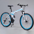 26 Inch Folding Mountain Bike, Lightweight Shock Absorbing Folding Bike, Adult Men and Women Carbon Steel Spoke Wheel Folding Bike, Outdoor Camping Bike