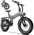 1500W Folding Electric Bike for Adults,52V 20Ah Removable Battery Ebike with 30+MPH 70 Miles Max,20" x4.0 Fat Tire E-Bike, Foldable Dual Suspension Electric Bicycle for Commute,Mountain