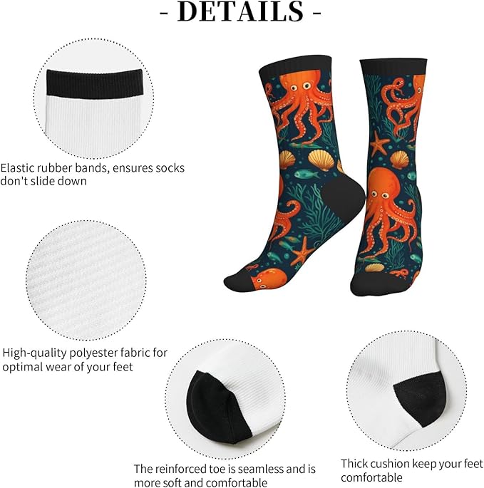 Crew Athletic Socks Funny Crazy Casual Sports Novelty Dress Socks for Women Men Running Hiking