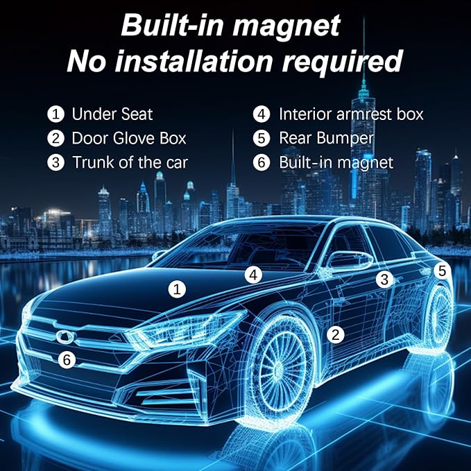 Mini GPS Tracker for Vehicles: Tracker Device for Vehicles No Subscription No Monthly Fee Car Tracker Device Hidden Magnetic Real-Time Tracking for Cars Dogs Kids (GF10-09)