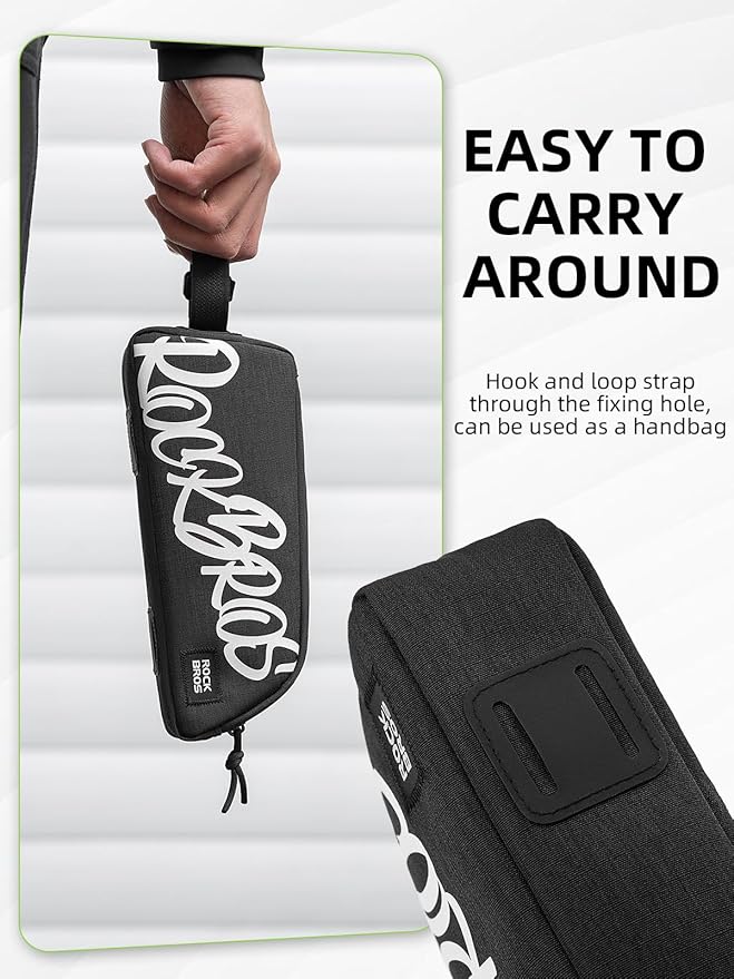 ROCKBROS Top Tube Bike Bag, Lightweight Bike Frame Bag, Quick Installation Bike Storage Bag, Small Bike Accessories Pouch for MTB, Road Bike