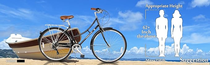 Tracer Osaka Hybrid Bikes, Steel Frame, Shimano Nexus Inter 3/7 Speed, Brown Seat Brown Grips, Road Bike, City Bike, Multiple Colors