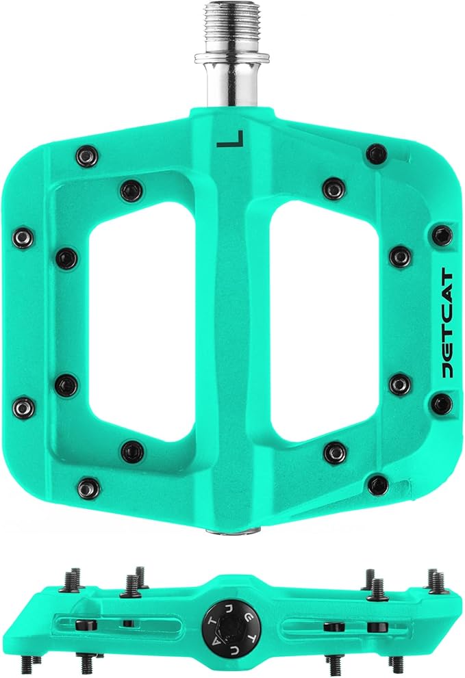 Mountain Bike Pedals Flat - MTB Pedals Flat, Bicycle Pedals for BMX/MTN/Road/Gravel/EBike, BMX Pedals, Platform Pedals, Adults & Kids Bike Replacement Upgrades Parts 9/16
