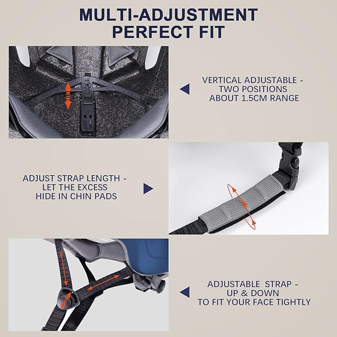 Adult Bike Helmet with Light - Dual Certified for Bicycle Scooter Skateboard Road Cycling Skating Helmet