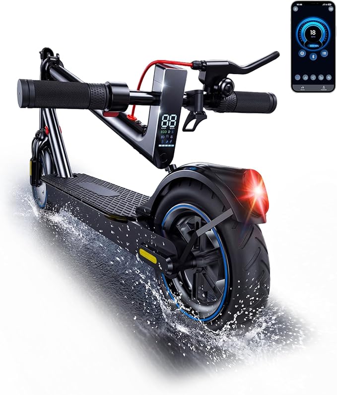 Electric Scooters - Electric Scooter for Adults, 500W Peak Motor, 18 Max MPH, 21 Miles Range, APP Control, Lightweight Foldable E-Scooter