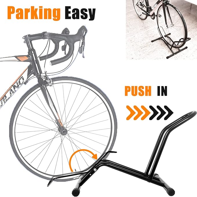 Bike Stand Floor Bike Rack for Storage Indoor/Outdoor, Front and Rear Wheel Parking Rack Stand Perfect for 16"-29" Bicycles
