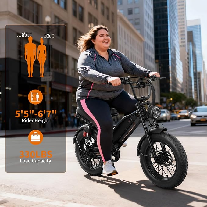 2000W Peak Electric Off Road Bike for Adults,Electric Dirt Bike,E Bike 20 * 4" Fat Tire,All Terrain 32 MPH Top Speed,Ebike Up 80 Miles Range,48V Removable Battery,Certified by UL2849