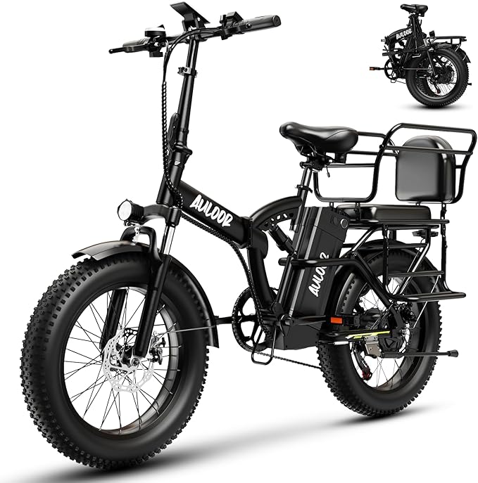 1000W Folding Electric Bike,48V 20AH Removable Battery E Bike,30+MPH,80 Miles Max Range Electric Bike for Adults,20" Fat Tire Foldable ebike,Adult Electric Bicycle for Commute Beach Snow