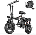 Electric Bike for Adults Teens, 1200W Peak Motor, 25MPH Folding E-Bike, 480/720Wh Battery, 45 Miles Range, Advanced 6/8 Point Suspension, 14" Compact Electric Bicycle with Pedals for Commuting