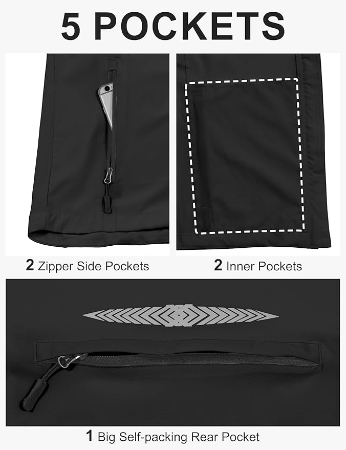 Little Donkey Andy Men's Quick-dry Running Jacket, Convertible UPF 50+ Cycling Jacket Windbreaker with Removable Sleeves