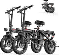 Electric Bike for Adults Teens, 800/1200W Peak Folding Ebike, 22/25MPH & 30/45 Miles Range, 14" Commuting Ebike with Dual Suspension & Dual Brake, 3-Speed Modes, Portable Electric Mini Bike