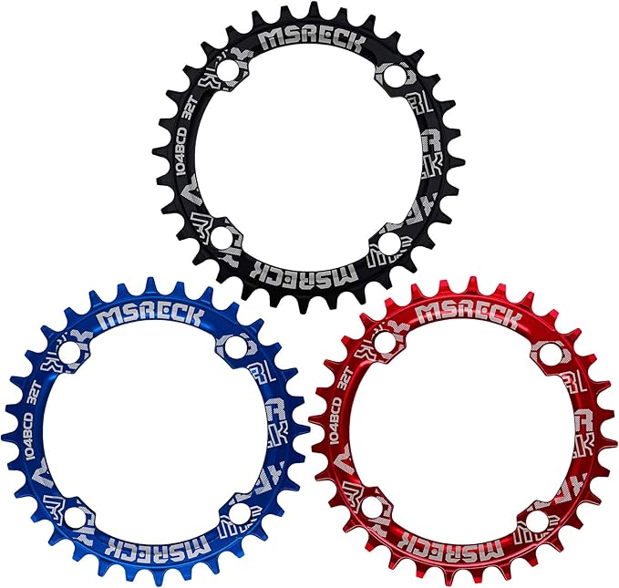 Round Oval Chainring 104 BCD 32T 34T 36T 38T 40T 42T 44T 46T 48T 50T 52T Narrow Wide Single Chain Ring for Road Bikes, Mountain Bikes, BMX MTB Bike