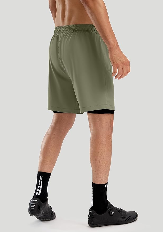 Bikewa Men's Mountain Bike Shorts 3D Padded Loose-fit Riding Biking Cycling Bicycle Biker Shorts for Men Zipper Pockets