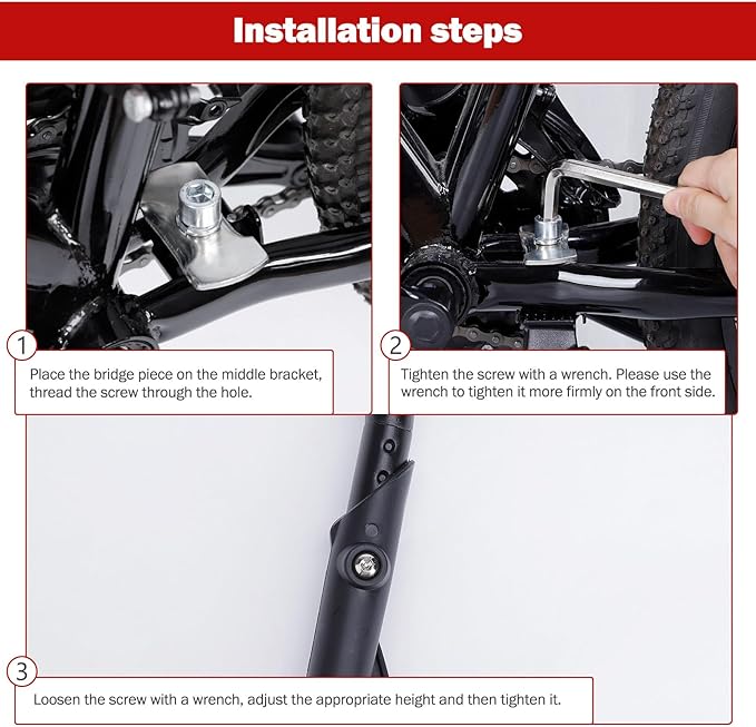 SEISSO Aluminum Alloy Bicycle Kickstand for 22-26 Inch Wheel Mountain/Road Bikes