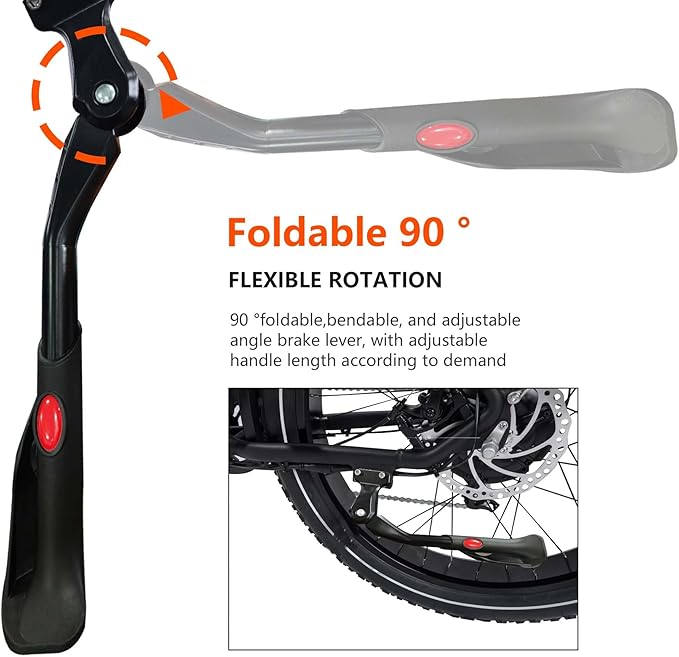 Heavy Duty Bike Kickstand 24"-29", Bike Kickstand for Adult Bike. Suitable for Electric Adult Mountain Bike Only for Bike Chainstay with 2 Holes (40mm Apart).