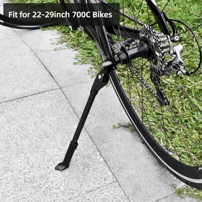 Universal Bike Kickstand - Adjustable Aluminum Alloy Side-Mount Stand for 22-29 Inch & 700C Bikes, Fits Mountain & Road Bicycles‌