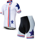 Hotlion Men's Cycling Jersey Sets Gel Pad Summer Bike Clothing Suit Breathable Bike Clothes with 3 Rear Pockets