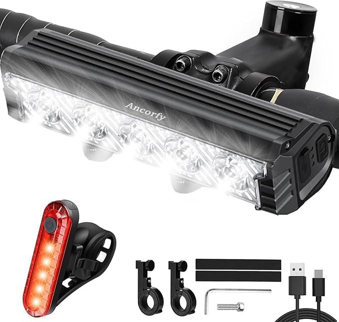 Super Bright LED Bike Light, USB Rechargeable Bicycle Headlight, Waterproof Bike Headlight, 5 Modes 2500 Lumen Bicycle Headlight, MTB Off-Road Cycling Commuting