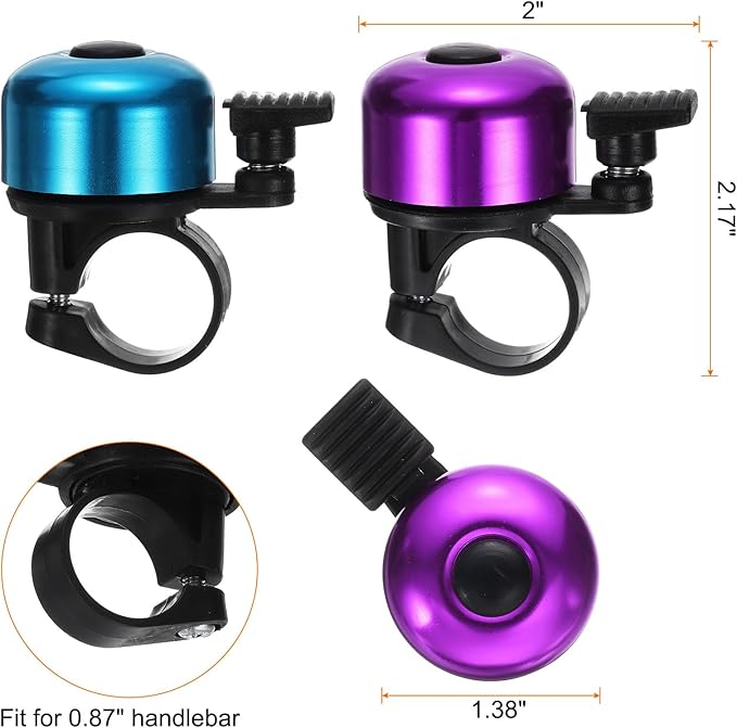 HARFINGTON Bike Bell Mini Bicycle Bell with Loud Crisp Clear Sound Bike Ring Bell Aluminum Bike Accessories