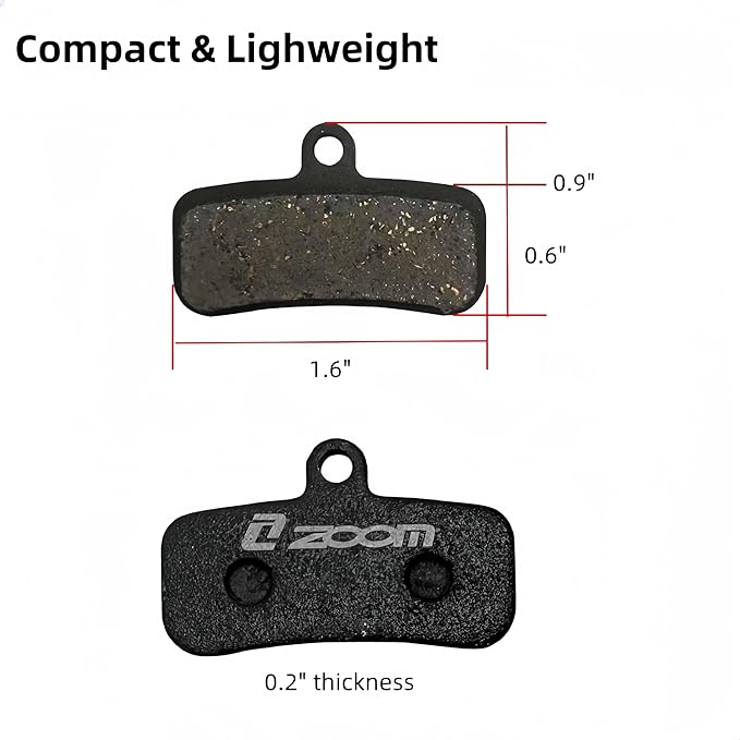 4-Piston Brake Pad Replacement Set Compatible with Zoom HB-876, 2 Pairs High-Performance Semi-Metallic Mountain Bike Bicycle Disc Brake Pads with Caliper Spring and Storage Box