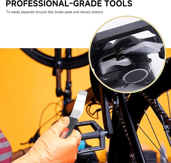 Bike Hydraulic Disc Brake Repair Tool Kit – 4-in-1 Bike Brake Maintenance Set with Piston Press, Rotor Truing Fork & Gap Regulators – MTB & Road Bicycle Caliper Alignment Tool