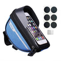 Bike Phone Front Frame Bag, Waterproof, Tube Case, Bicycle Phone Holder, Bike Handlebar Bag, Bicycle Accessories Compatible Cellphone Under 7.2”, Cycling Pouch with 6Pcs Glue-free Tire Patches
