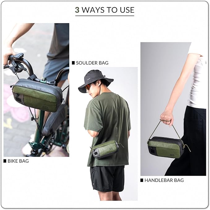 ROCKBROS Bike Handlebar Bag,Bicycle Front Bag of Mountain Road Bikes Commuter Shoulder Bag Cycling Storage Bag Professional Cycling Accessories
